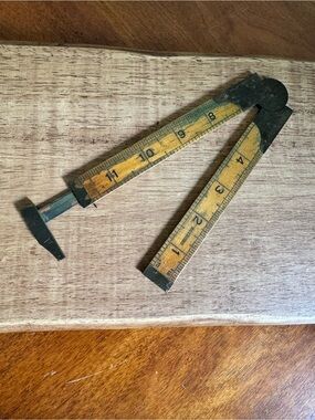 Antique LUFKIN No. 372 Boxwood & Brass Folding Ruler